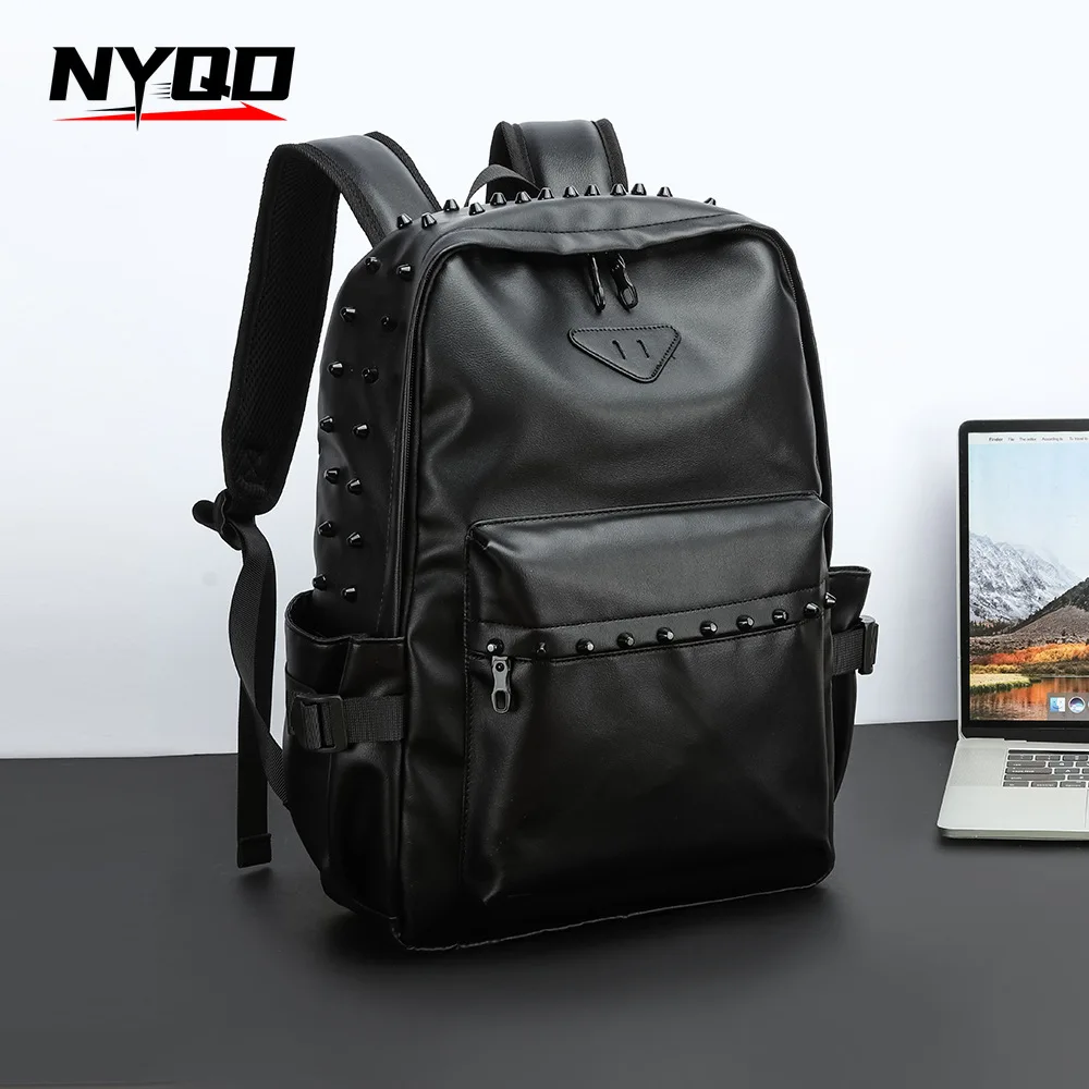 Men's Backpacks Fashion Brand Designer Rivets Backpacks Men Soft PU Leather Travel Backpacks Men Women High Capacity School Bag
Men's Backpacks Fashion Brand Designer Rivets Backpacks Men Soft PU Leather Travel Backpacks Men Women High Capacity School Bag