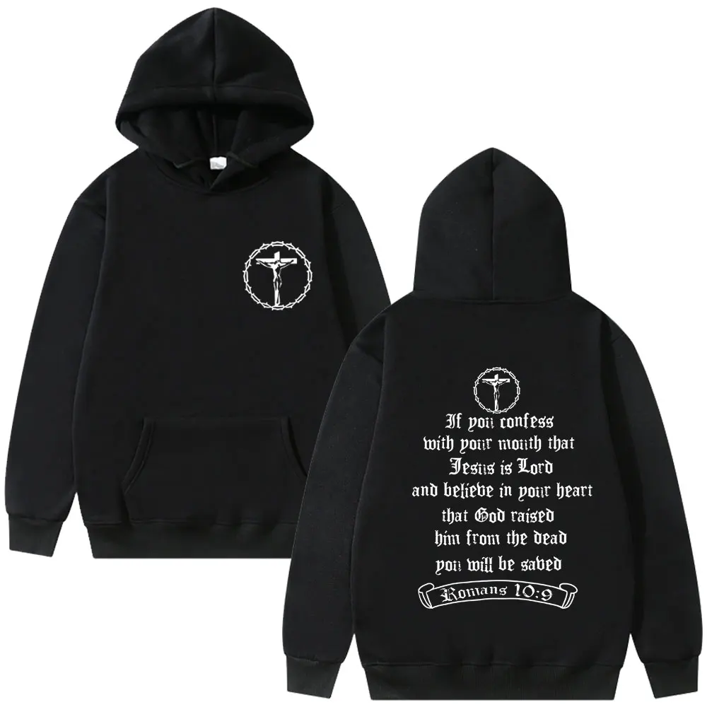 Christian Cross Jesus If You Confess Bible Verse Hoodie Men Women Hip Hop Gothic Streetwear Unisex Fashion Oversized Sweatshirt
Christian Cross Jesus If You Confess Bible Verse Hoodie Men Women Hip Hop Gothic Streetwear Unisex Fashion Oversized Sweatshirt