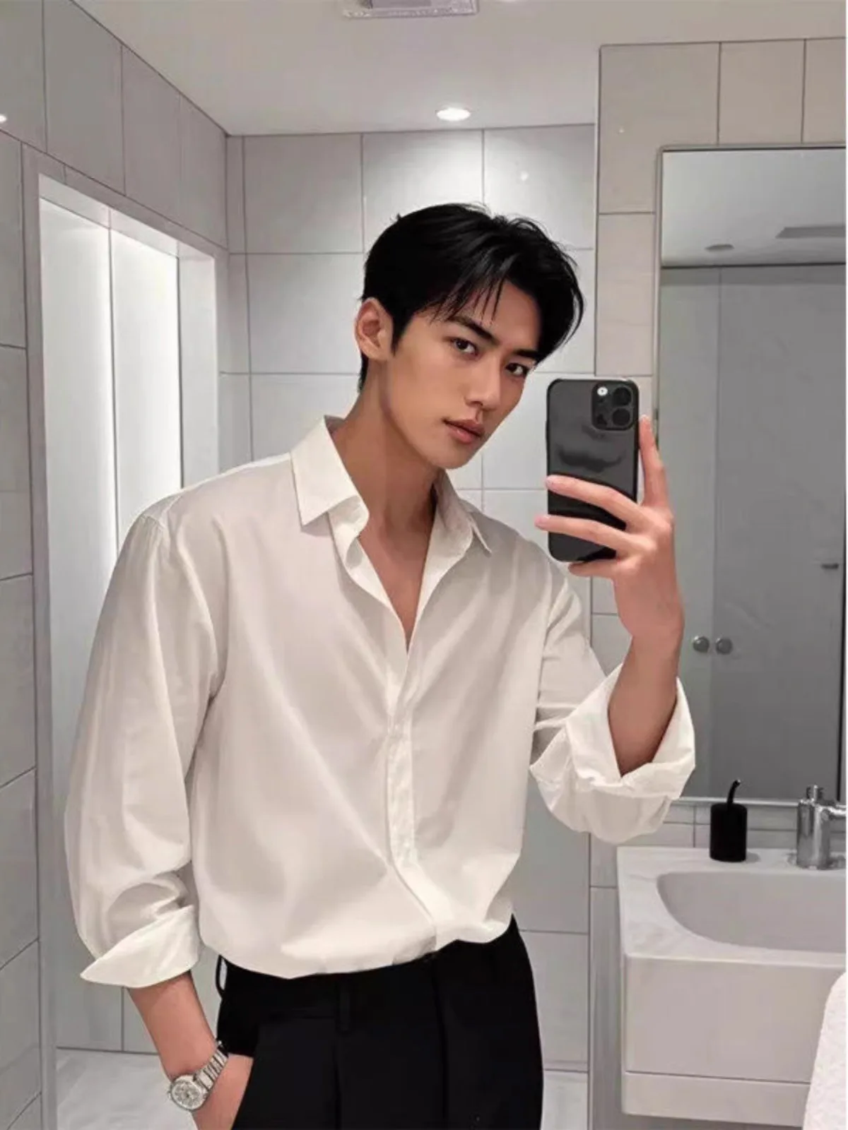 Casual Loose Men's Suit irt Long Sve Inner Wear Sli Haome Spring Autumn White Casual Loose Fit Polyester Fiber
Casual Loose Men's Suit irt Long Sve Inner Wear Sli Haome Spring Autumn White Casual Loose Fit Polyester Fiber