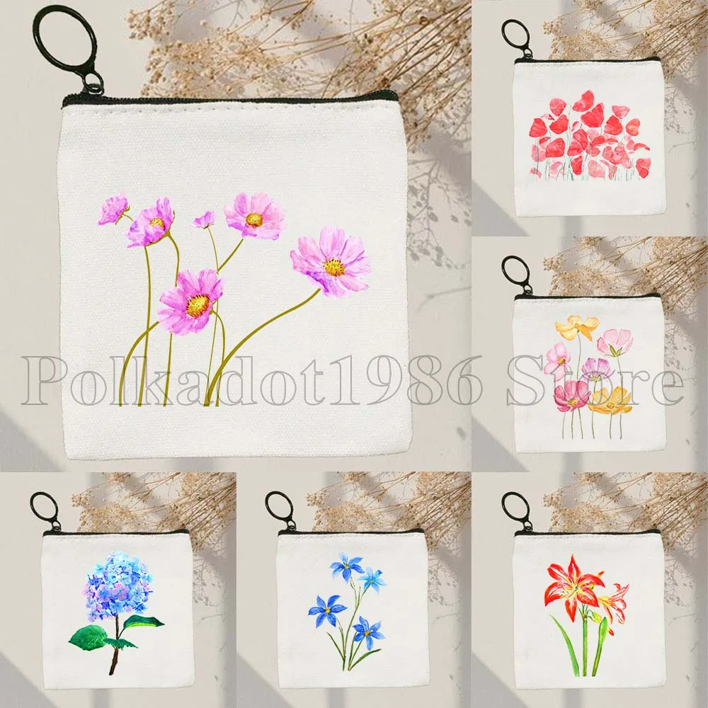 Floral Hand Painted Colorful Cosmos Flowers Poppy Hydrangea Hyacinth Cherry Blossom Cute Canvas Coin Purse Key Bag Wallet Pouch
Floral Hand Painted Colorful Cosmos Flowers Poppy Hydrangea Hyacinth Cherry Blossom Cute Canvas Coin Purse Key Bag Wallet Pouch