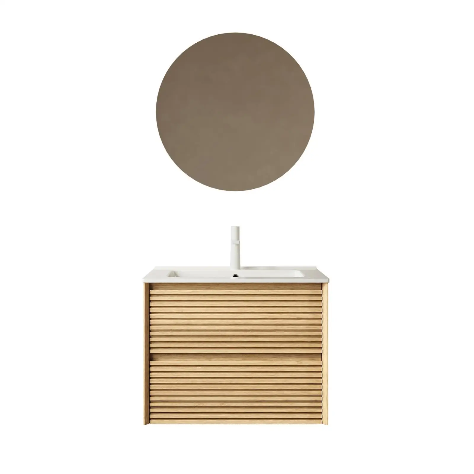 Bathroom Sink Cabinet with Glossy Ceramic Basin and Oak Wood Finish Wall Hung Floating Vanity for Contemporary Bathrooms
Bathroom Sink Cabinet with Glossy Ceramic Basin and Oak Wood Finish Wall Hung Floating Vanity for Contemporary Bathrooms