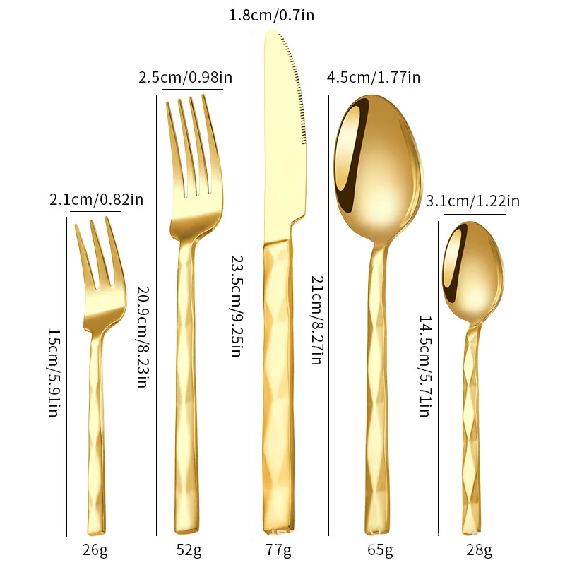 Modern Stylish 410 Stainless Steel Flatware Set 5 Pieces Diamond Cutlery Utensil Fork Spoon Tea Fork Tea Spoon
Modern Stylish 410 Stainless Steel Flatware Set 5 Pieces Diamond Cutlery Utensil Fork Spoon Tea Fork Tea Spoon