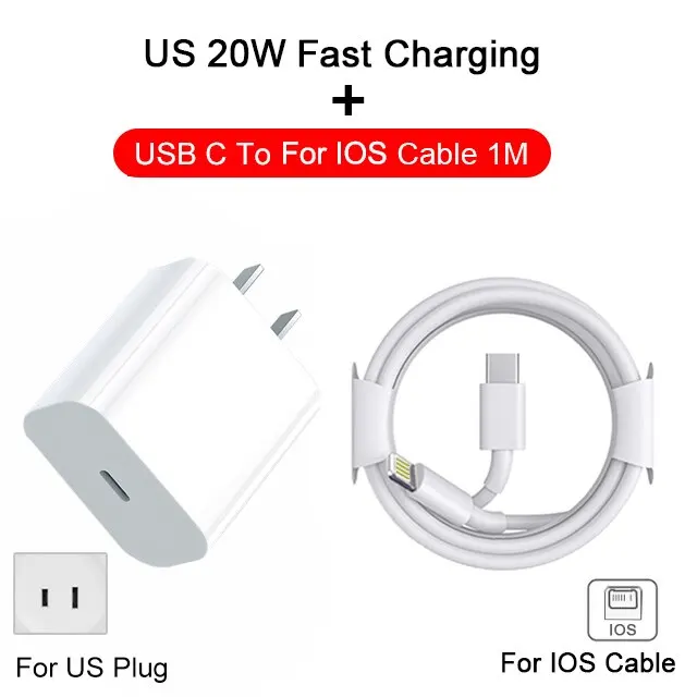 PD 20W Fast Charger For iPhone 13 12 11 14 Pro Max USB C Fast Charging For iPhone 8 Plus XS MAX iPad Air USB C Cable Accessories
PD 20W Fast Charger For iPhone 13 12 11 14 Pro Max USB C Fast Charging For iPhone 8 Plus XS MAX iPad Air USB C Cable Accessories
