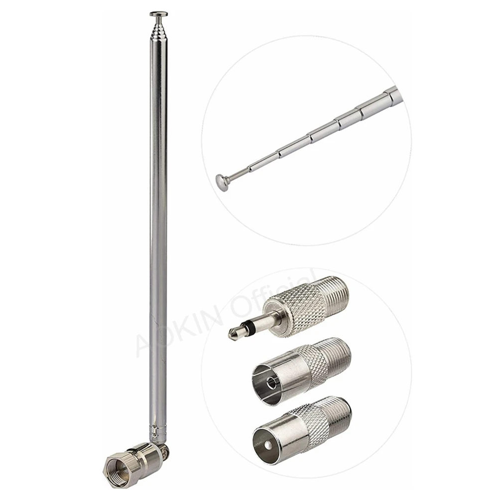 FM Radio Antenna Indoor FM Telescopic Antenna 75 Ohm F Type Plug Connector with Adapter for Table Top Radio HiFi Stereo Receiver
FM Radio Antenna Indoor FM Telescopic Antenna 75 Ohm F Type Plug Connector with Adapter for Table Top Radio HiFi Stereo Receiver
