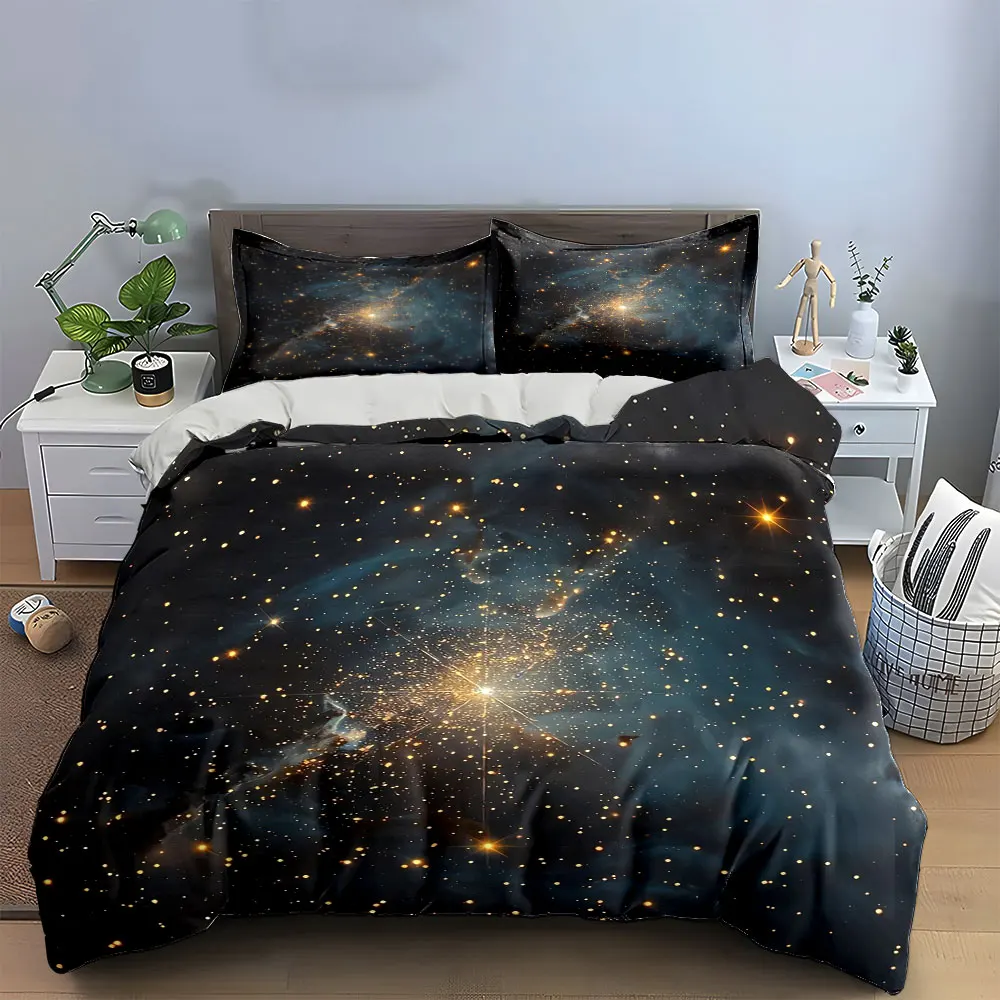 "Galaxy Starry Sky Decor Set" Bedding Set with 1 Duvet Cover 2 Pillowcases Single Double King Queen, Gift
"Galaxy Starry Sky Decor Set" Bedding Set with 1 Duvet Cover 2 Pillowcases Single Double King Queen, Gift