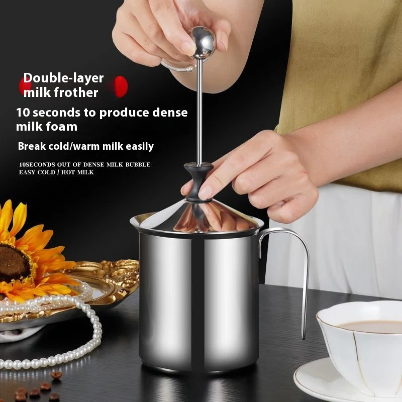 Stainless Steel Milk Frother Handheld Manual Foam Maker for Latte Cappuccino Coffee Whisking Home Cafe Bar Use
Stainless Steel Milk Frother Handheld Manual Foam Maker for Latte Cappuccino Coffee Whisking Home Cafe Bar Use