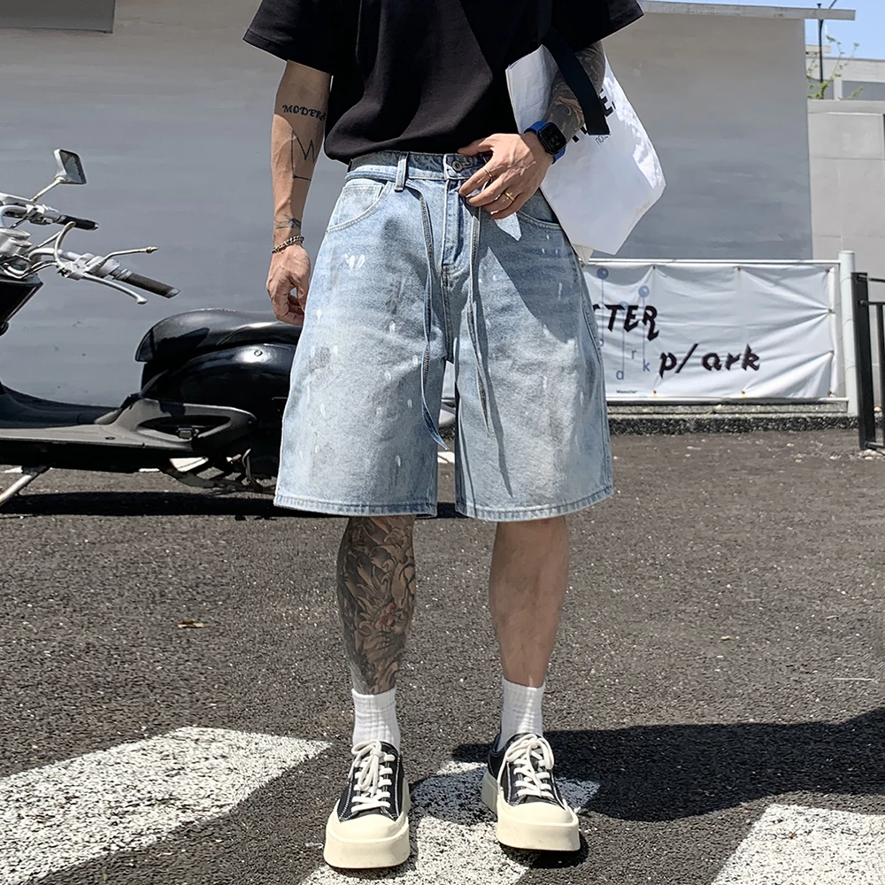 Trendy Brand Men's Loose Jeans Summer Korean Style Street Hip-hop Baggy Straight Wide-leg Shorts Teenagers Daily Five-point Pant
Trendy Brand Men's Loose Jeans Summer Korean Style Street Hip-hop Baggy Straight Wide-leg Shorts Teenagers Daily Five-point Pant