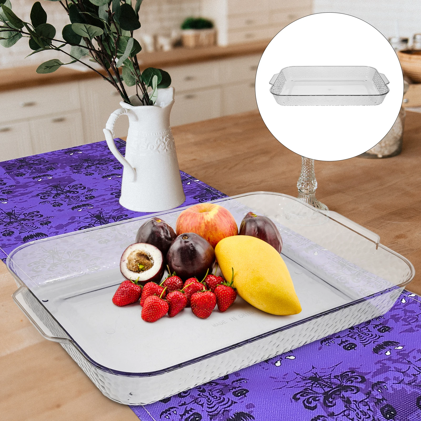 Fruit Tray Transparent Large Capacity Serving Platter Elegant Snack Dessert Plate Home Party Reusable Storage Tray For Fruits
Fruit Tray Transparent Large Capacity Serving Platter Elegant Snack Dessert Plate Home Party Reusable Storage Tray For Fruits