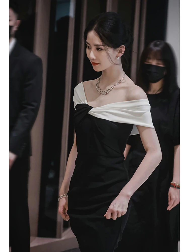 i i Evening Gown Ele Par One oulder Bla Host Skirt Luxury Simple Generous Faionable mid Waist Long Dr
i i Evening Gown Ele Par One oulder Bla Host Skirt Luxury Simple Generous Faionable mid Waist Long Dr
