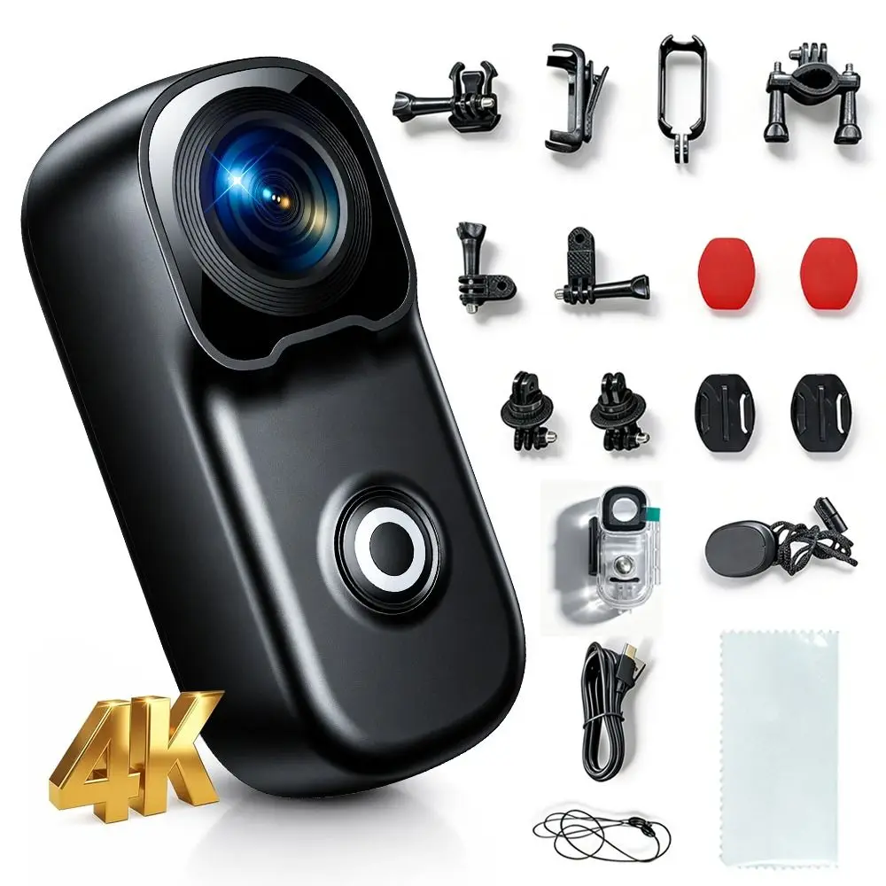 4K Ultra HD Thumb Action Camera 156° Wide-angle Six-axis Stabilization 4K Sports Recorder IP68 Waterproof
4K Ultra HD Thumb Action Camera 156° Wide-angle Six-axis Stabilization 4K Sports Recorder IP68 Waterproof