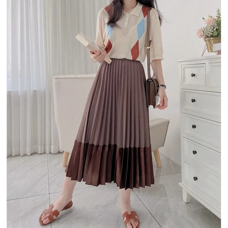 Ele Luxury Versatile ~ Spring Faion Color Blo Атласная драпированная шикарная юбка Плиссированная юбка с высокой талией Длинная трапеция
Ele Luxury Versatile ~ Spring Faion Color Blo Атласная драпированная шикарная юбка Плиссированная юбка с высокой талией Длинная трапеция