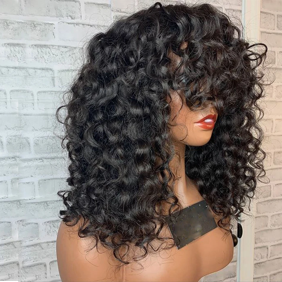 Glueless Natural Black 24Inch Soft Long 180Density Kinky Curly Machine Wig For Women With Bangs Baby Hair Preplucked Natural
Glueless Natural Black 24Inch Soft Long 180Density Kinky Curly Machine Wig For Women With Bangs Baby Hair Preplucked Natural