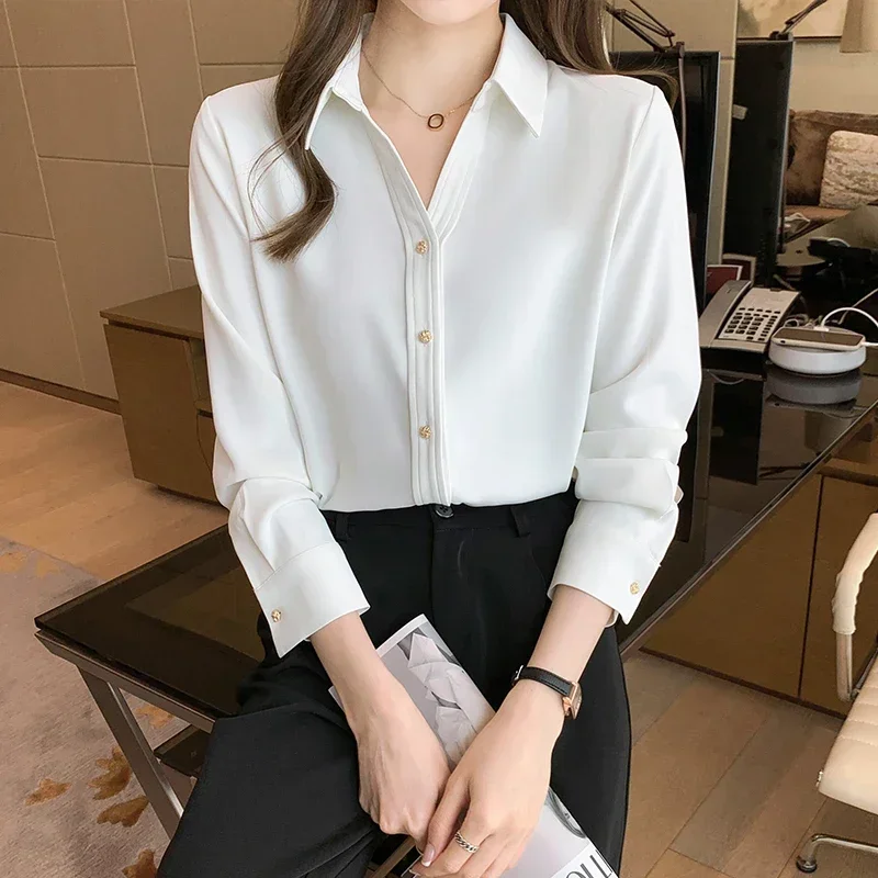 Белая блузка с длинным рукавом, рубашка, блузка, женская Blusas Mujer De Moda 2024, отложной воротник, офисная женская блузка, топы, женские Blusa E197
Белая блузка с длинным рукавом, рубашка, блузка, женская Blusas Mujer De Moda 2024, отложной воротник, офисная женская блузка, топы, женские Blusa E197