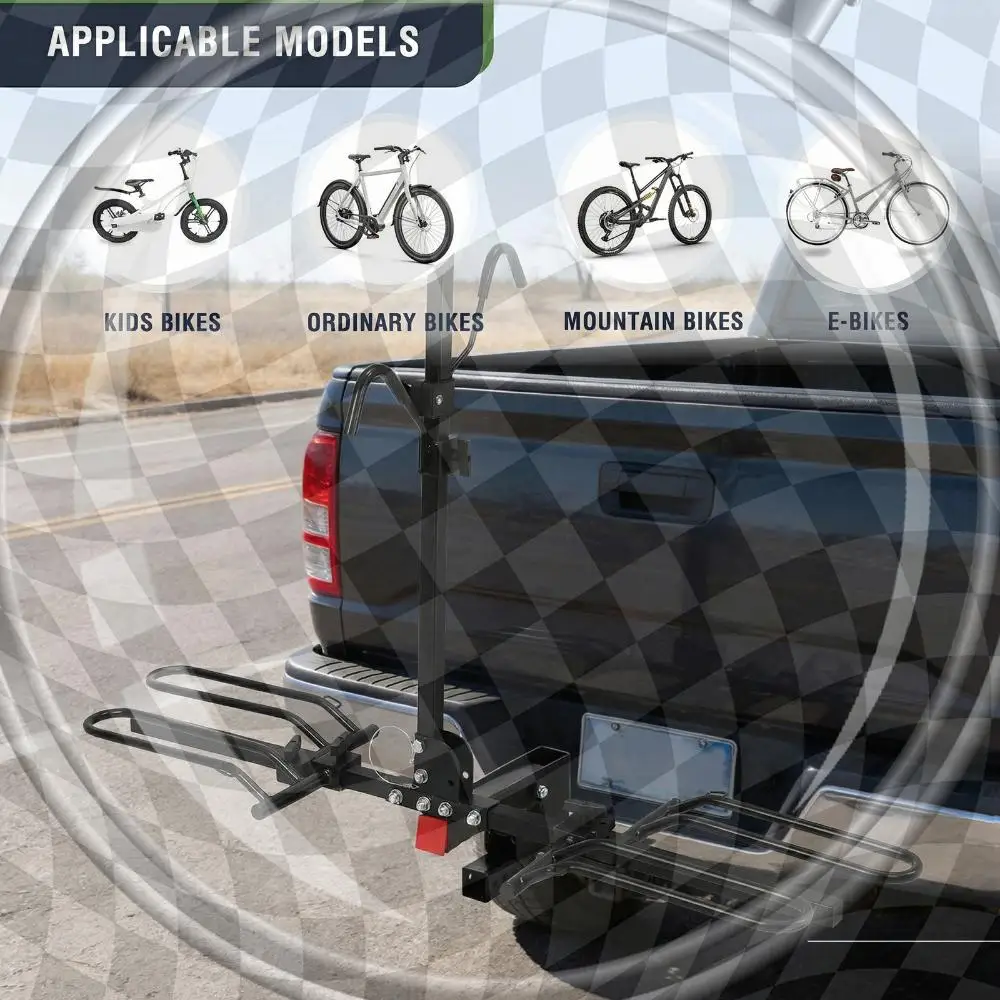 Trailer Hitch Bike Rack Anti Wobble Tilting Hitch Mounted Tray Carrier for 1.25in and 2in Receiver 132lbs Capacity for Car SUV
Trailer Hitch Bike Rack Anti Wobble Tilting Hitch Mounted Tray Carrier for 1.25in and 2in Receiver 132lbs Capacity for Car SUV