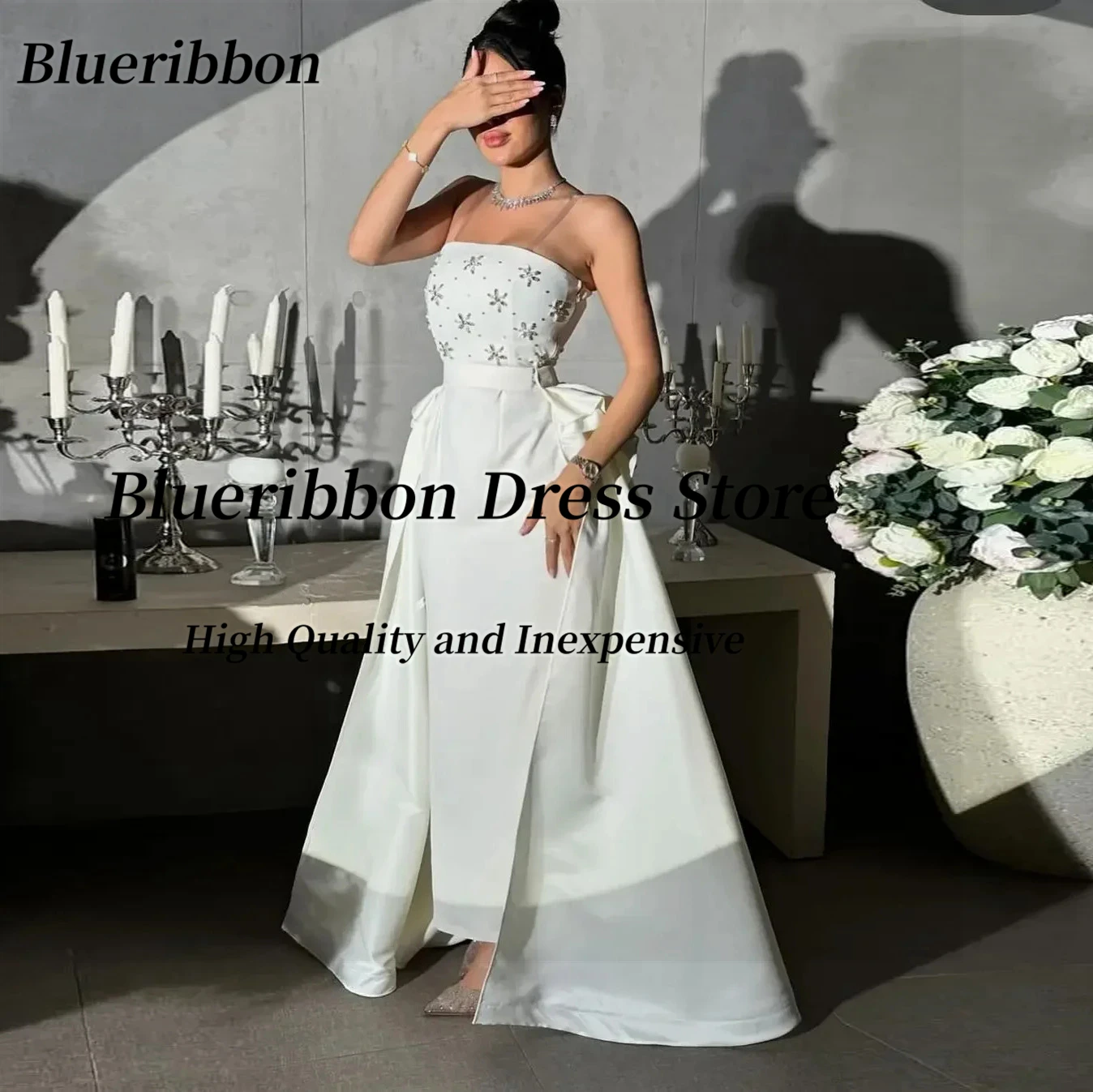 Blueribbon длиной до щиколотки, платья для выпускного вечера, вечернее платье без бретелек из бисера и верхней юбки, вечерние платья по индивидуальному заказу
Blueribbon длиной до щиколотки, платья для выпускного вечера, вечернее платье без бретелек из бисера и верхней юбки, вечерние платья по индивидуальному заказу