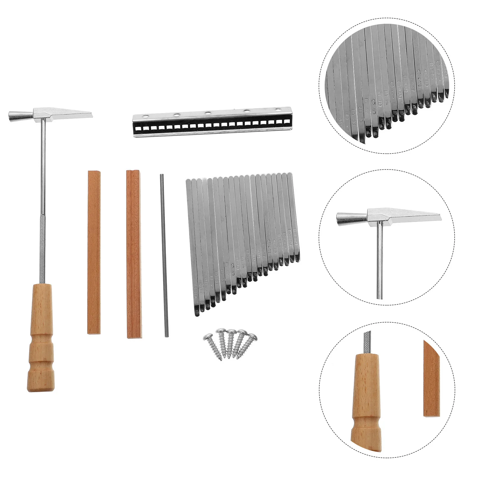 1 set Thumb Piano Kit Steel Kalimba Keys Wood Accessories Tuning Hammer Replacement Tools Lasting Exam Competition
1 set Thumb Piano Kit Steel Kalimba Keys Wood Accessories Tuning Hammer Replacement Tools Lasting Exam Competition