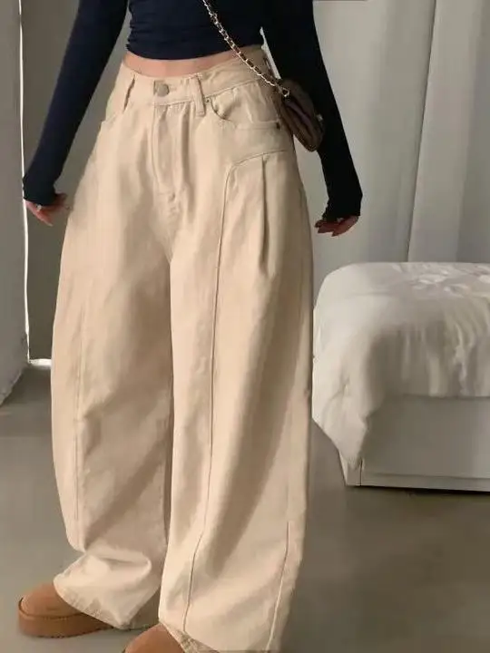 Casual Loose Women's Pants 2025 New Sli Workwear Trousers Faionable Straight Leg High Waist Long Pants Korean Sle
Casual Loose Women's Pants 2025 New Sli Workwear Trousers Faionable Straight Leg High Waist Long Pants Korean Sle