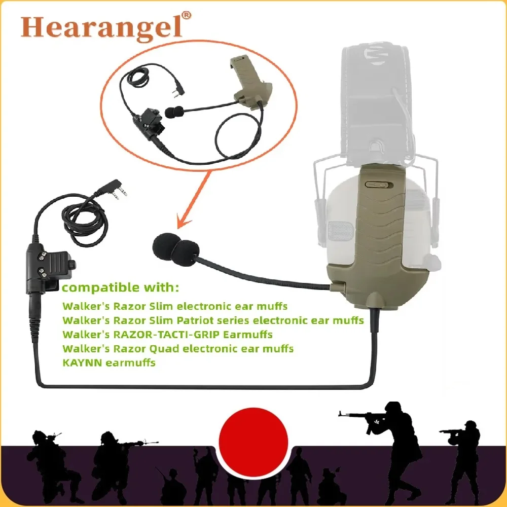 Тактический микрофон Hearangel и U94 PTT для наушников Walker's Razor с шумоподавлением, тактическая гарнитура для страйкбольной стрельбы и охоты 
Тактический микрофон Hearangel и U94 PTT для наушников Walker's Razor с шумоподавлением, тактическая гарнитура для страйкбольной стрельбы и охоты
