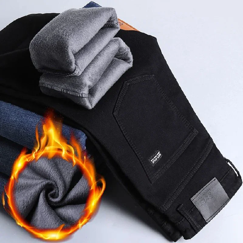 Men Fleece Lined Straight Casual Jeans Male Winter Warm Denim Pants Elasticity Comfortable Casual Loose Thickened Trousers
Men Fleece Lined Straight Casual Jeans Male Winter Warm Denim Pants Elasticity Comfortable Casual Loose Thickened Trousers