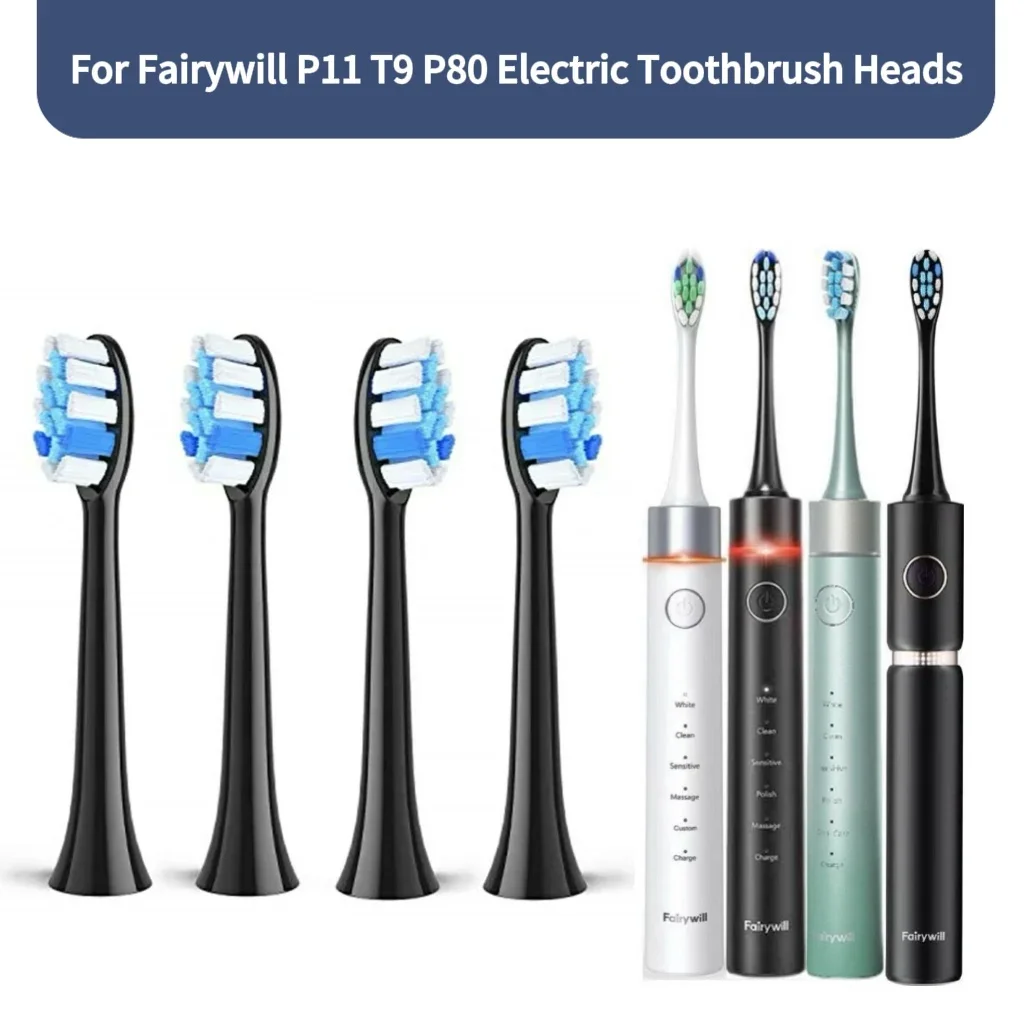 Fairywill P11 T9 P80 Electric Toothbrush Heads Compatible with Fairywill P11 T9 P80 Electric Toothbrush,4/8/16pcs
Fairywill P11 T9 P80 Electric Toothbrush Heads Compatible with Fairywill P11 T9 P80 Electric Toothbrush,4/8/16pcs