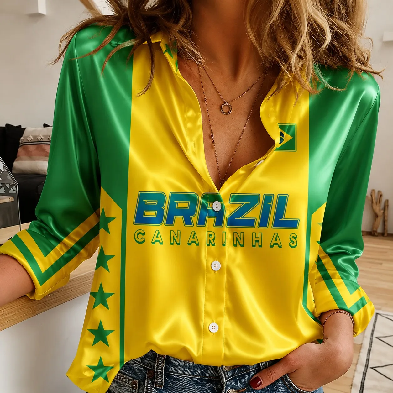 Brazilian Print Silky Button Casual Shirt Women's Satin Long-Sleeve Shirt Ethnic Style Vacation Streetwear Fashion Item
Brazilian Print Silky Button Casual Shirt Women's Satin Long-Sleeve Shirt Ethnic Style Vacation Streetwear Fashion Item