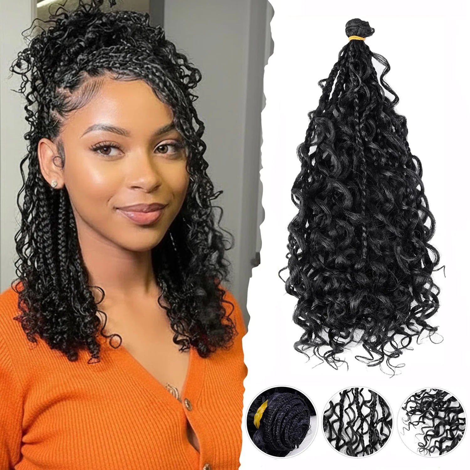 14 Inch Boho Braid Hair Pre-Braided Weft for Sew-In, Goddess Box Braids on Track, Synthetic Hair Extensions
14 Inch Boho Braid Hair Pre-Braided Weft for Sew-In, Goddess Box Braids on Track, Synthetic Hair Extensions