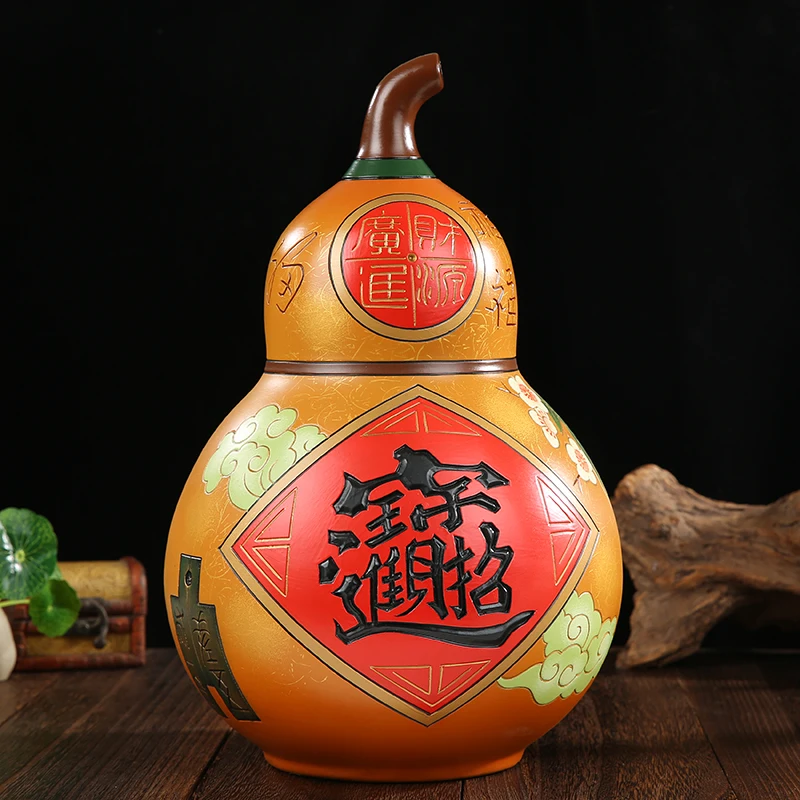 New Chinese ceramic gourd ornament large retro fortune into the treasure living room entrance home decoration housewarming
New Chinese ceramic gourd ornament large retro fortune into the treasure living room entrance home decoration housewarming
