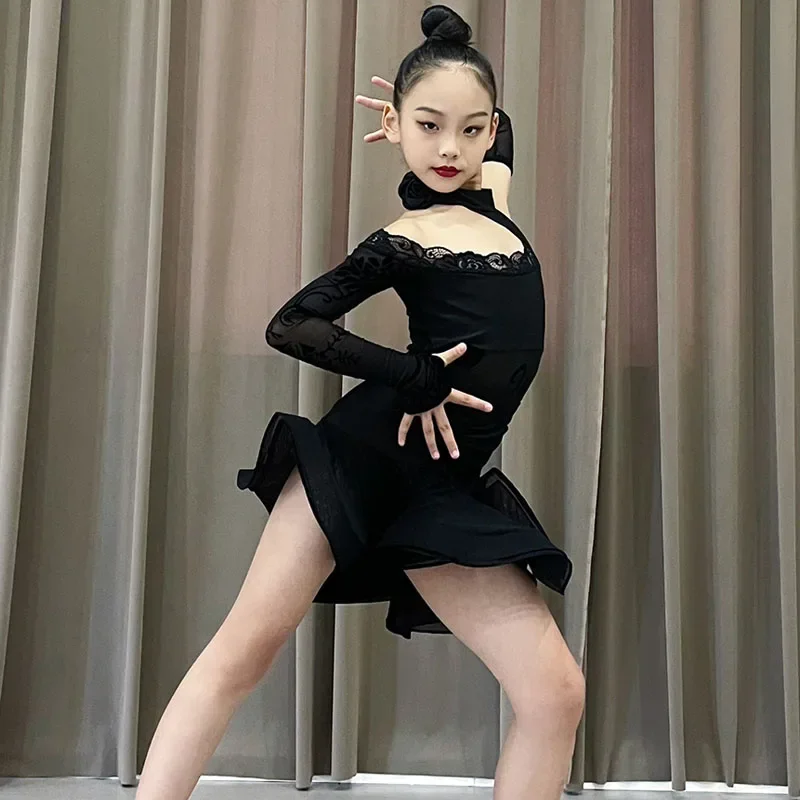 2023 Autumn and winter new Latin dance dress children's female training dress girls perform dance dress set
2023 Autumn and winter new Latin dance dress children's female training dress girls perform dance dress set