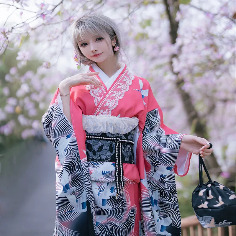Women's Elegants Japanese Kimono Sexy Yukata with Obi Cosplay Costume National Novelty Evening Dress Printed Flower Geisha Gown
Women's Elegants Japanese Kimono Sexy Yukata with Obi Cosplay Costume National Novelty Evening Dress Printed Flower Geisha Gown