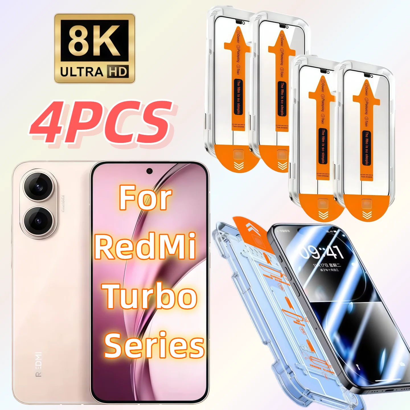 4-Pack HD Tempered Glass Screen Protector for Redmi Turbo 3/Turbo 4/Turbo 4 Pro, 9H Hardness, Dust-Free and Bubble-Free
4-Pack HD Tempered Glass Screen Protector for Redmi Turbo 3/Turbo 4/Turbo 4 Pro, 9H Hardness, Dust-Free and Bubble-Free
