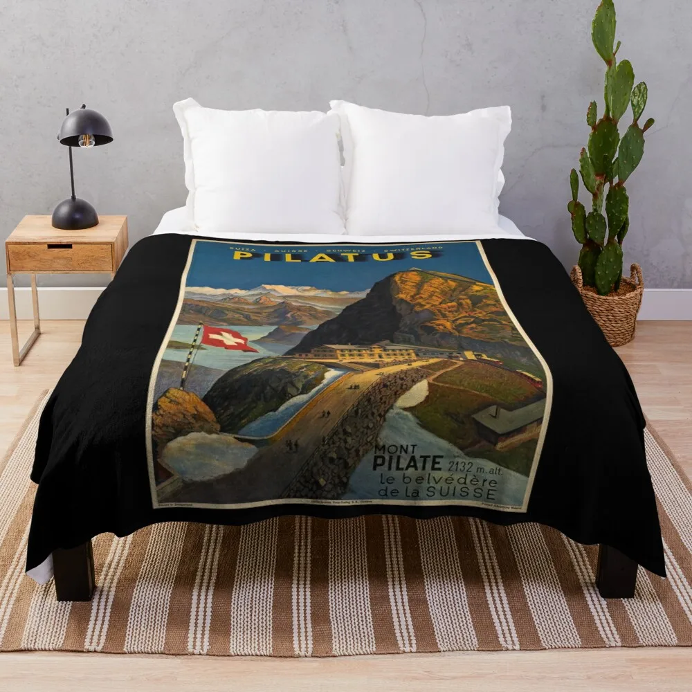 Pilatus vintage travel poster Throw Blanket Anti Shedding Soft Fuzzy Blanket for Home
Pilatus vintage travel poster Throw Blanket Anti Shedding Soft Fuzzy Blanket for Home