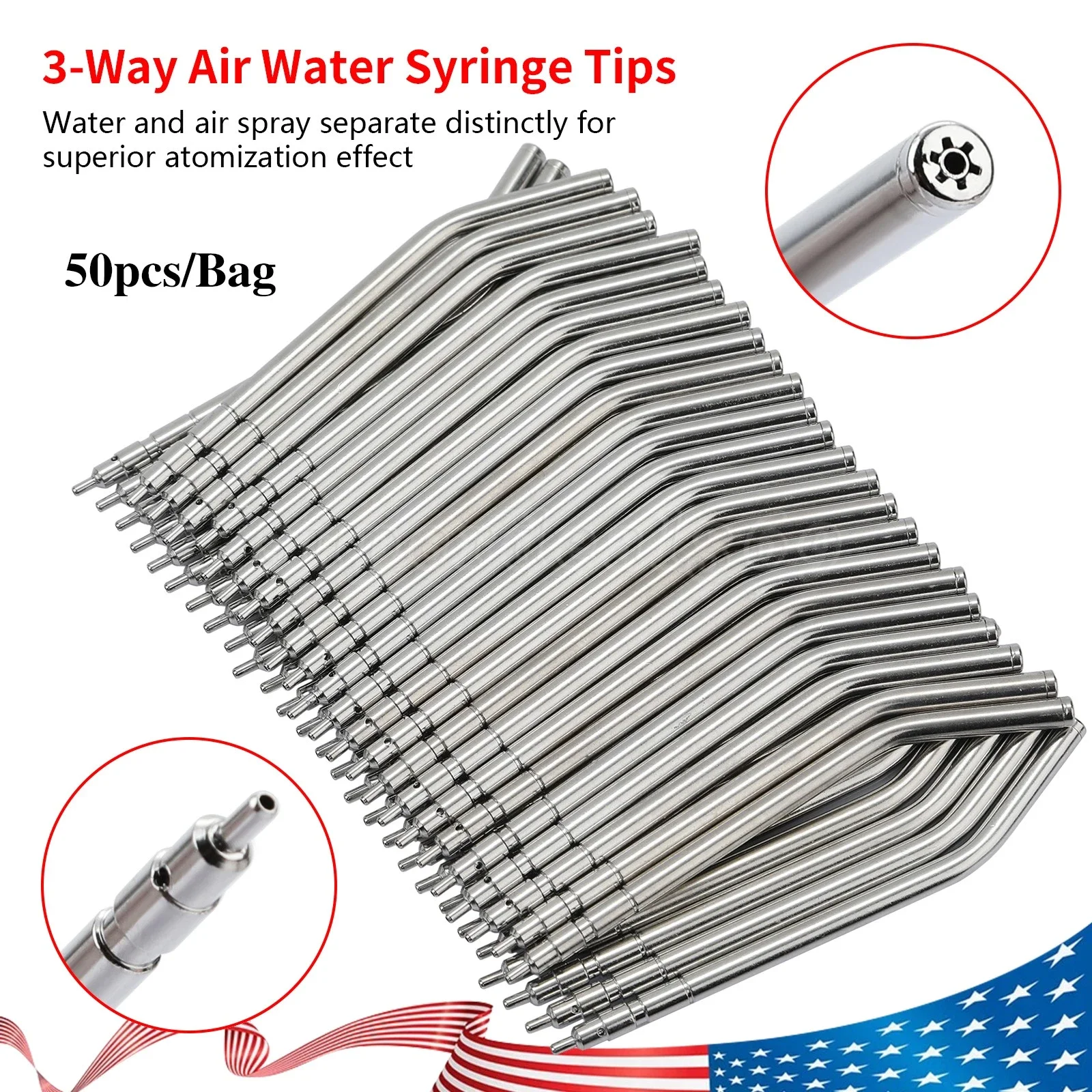 50 Pcs/1Pack Dental Air Water Spray Triple Syringe Autoclavable Nozzles/Tips/Tubes
50 Pcs/1Pack Dental Air Water Spray Triple Syringe Autoclavable Nozzles/Tips/Tubes