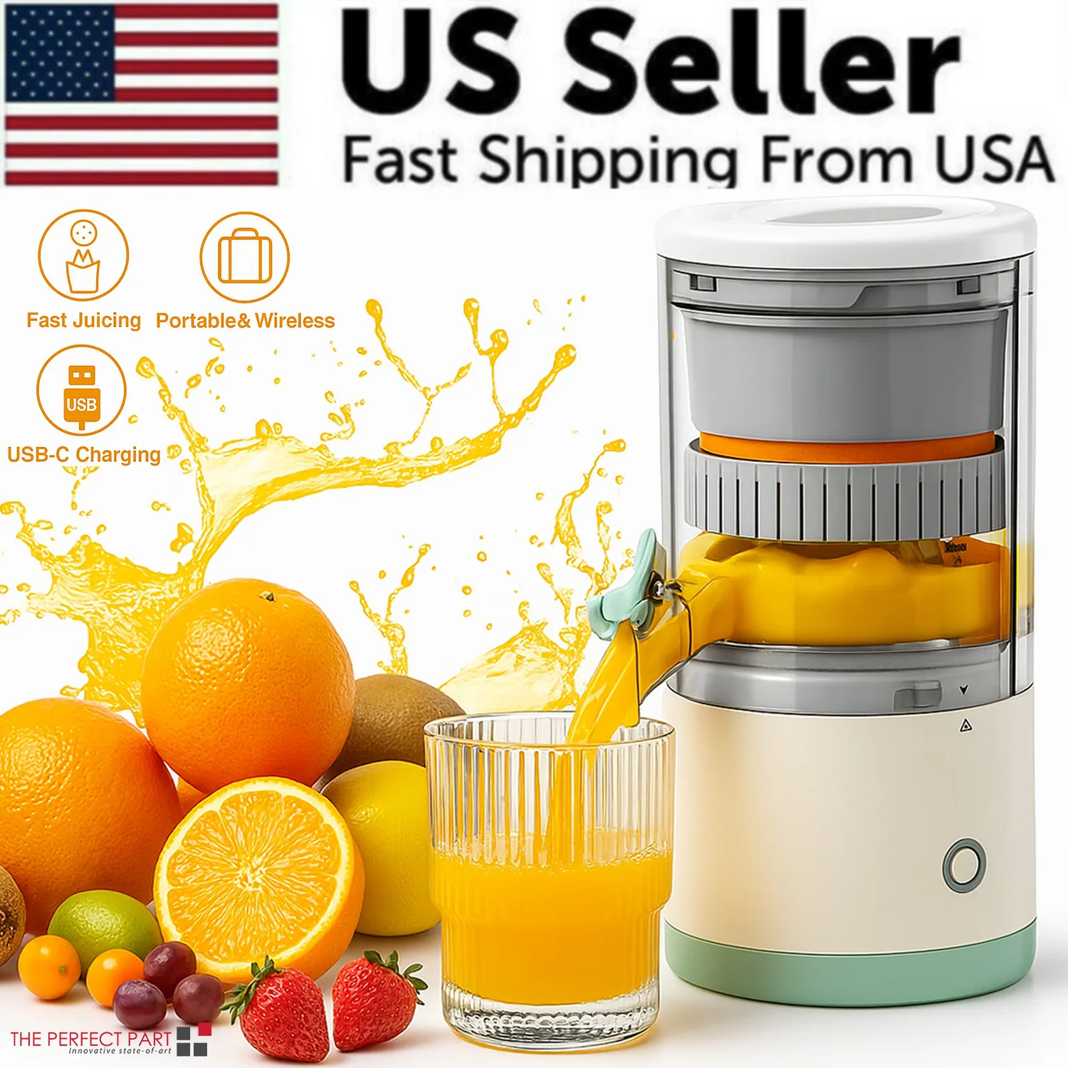 Electric Citrus Juicer Rechargeable Hands-Free Masticating Orange Lemon Squeezer
Electric Citrus Juicer Rechargeable Hands-Free Masticating Orange Lemon Squeezer