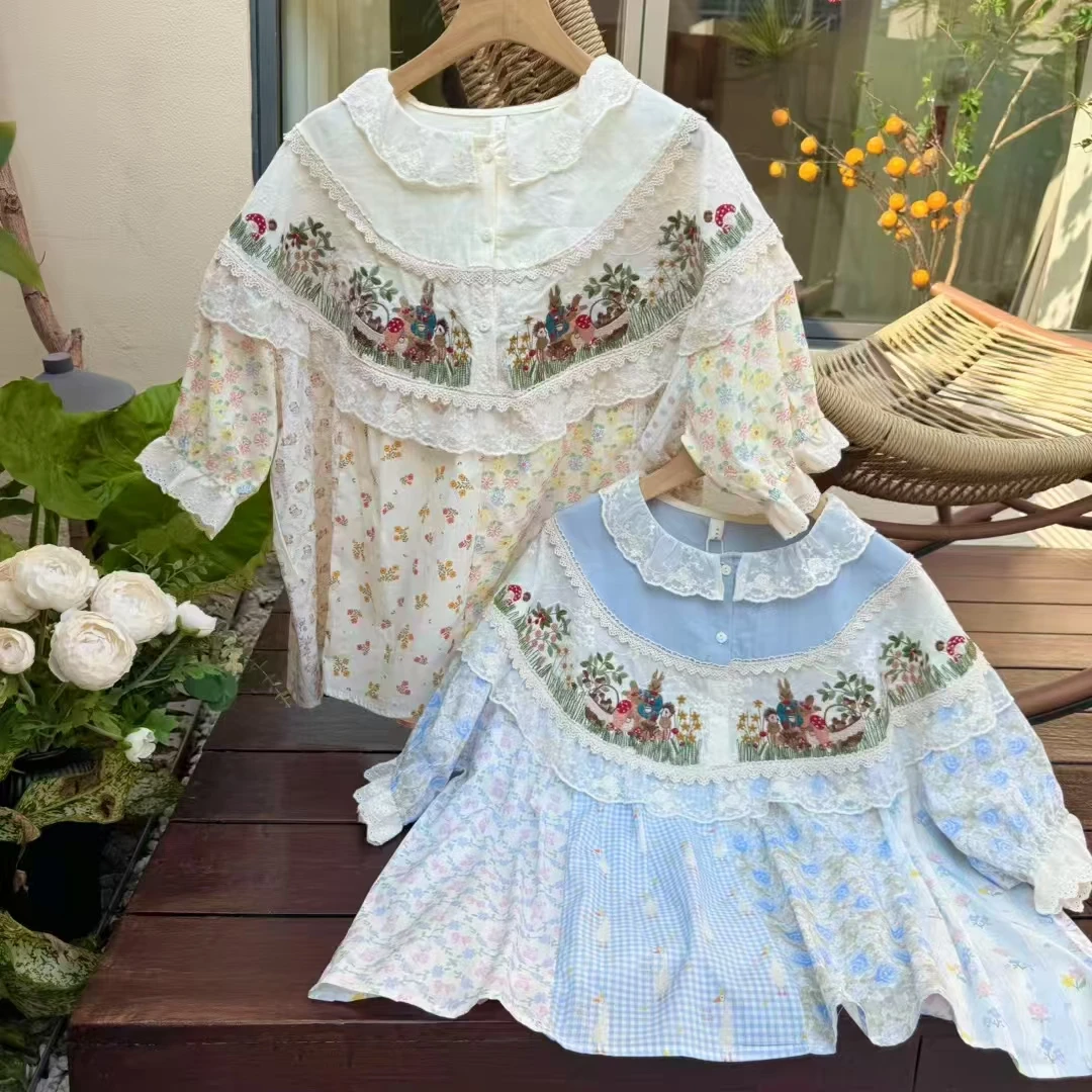 Vintage Embroidery Lolita Lace Ruffles Patchwork Shirt Women Summer Mori Girl Cotton Loose Top Casual Short Sleeve Blouses
Vintage Embroidery Lolita Lace Ruffles Patchwork Shirt Women Summer Mori Girl Cotton Loose Top Casual Short Sleeve Blouses