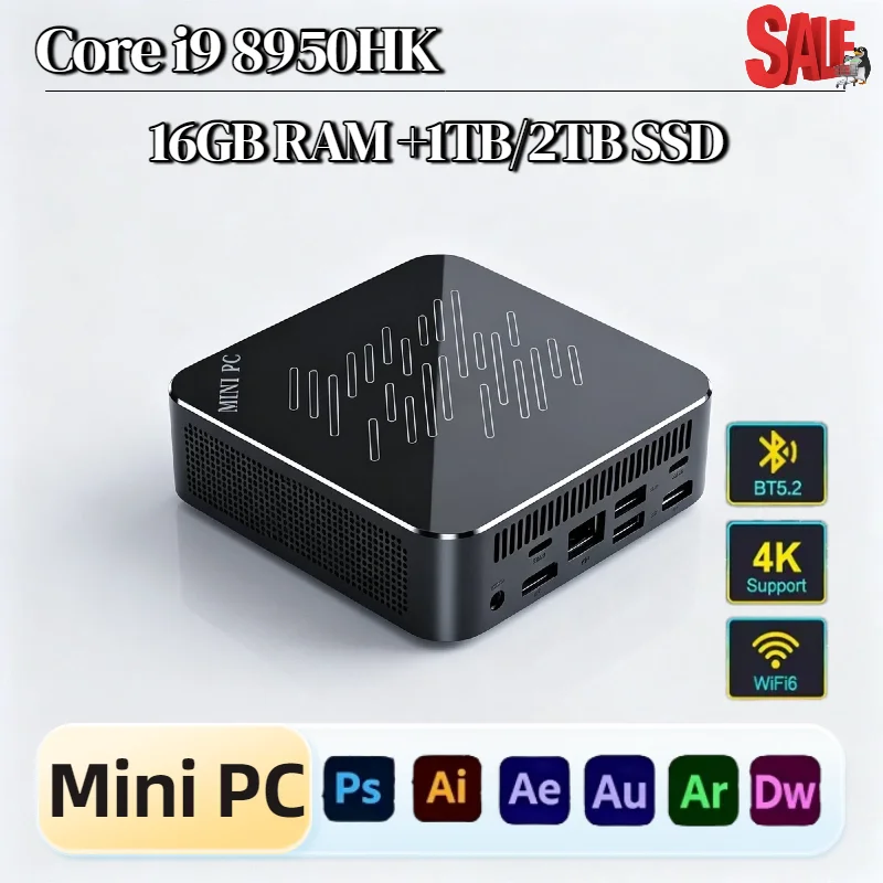 Core i9 8950HK Mini PC 16GB DDR4 2TB NVMe SSD Triple 4K Output WiFi6 Efficient Cooling Compact Home Office Desktop Pro Max
Core i9 8950HK Mini PC 16GB DDR4 2TB NVMe SSD Triple 4K Output WiFi6 Efficient Cooling Compact Home Office Desktop Pro Max