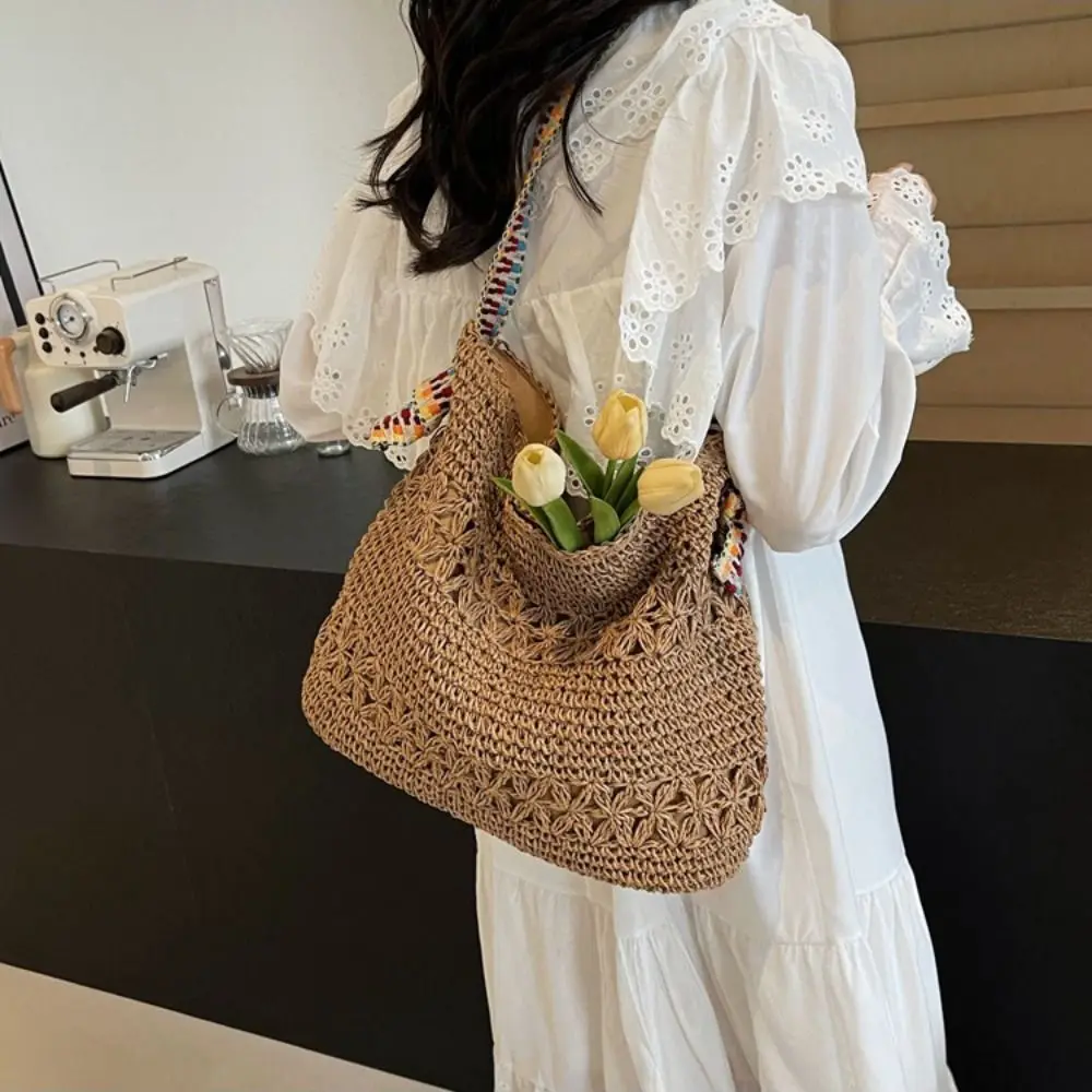 Woven Strap Knitting Shoulder Bag Large Capacity Hollow Out Bohemian Crochet Tote Bag Solid Color Versatile Casual Woven Handbag
Woven Strap Knitting Shoulder Bag Large Capacity Hollow Out Bohemian Crochet Tote Bag Solid Color Versatile Casual Woven Handbag
