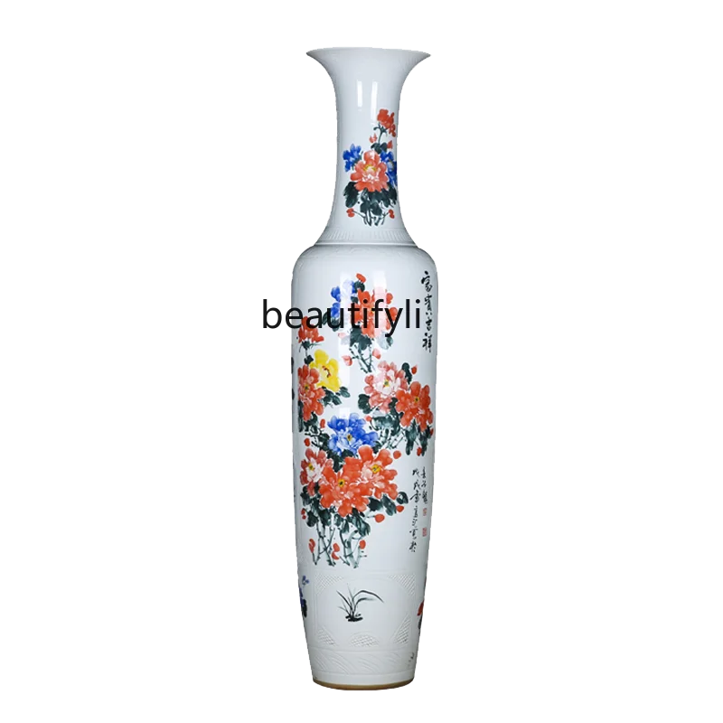 Jingdezhen Ceramic Floor Vase New Chinese Style Home Living Room Entrance Hand Painted Decorative Ornaments
Jingdezhen Ceramic Floor Vase New Chinese Style Home Living Room Entrance Hand Painted Decorative Ornaments