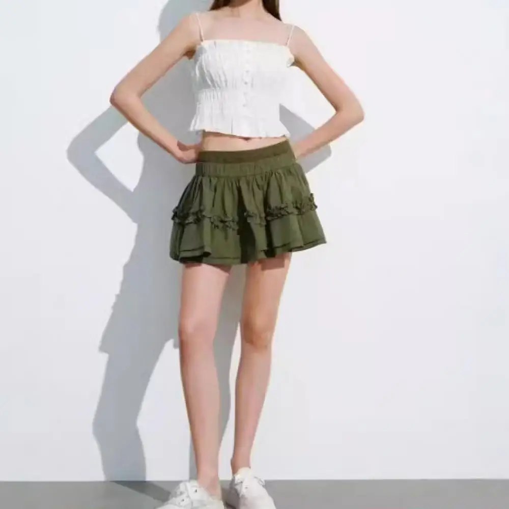 Sexy White One Line Collar Camisole Tops Fashion Solid Colour Wood Earring Ruffle Short Vest Summer Temperament Street Tank
Sexy White One Line Collar Camisole Tops Fashion Solid Colour Wood Earring Ruffle Short Vest Summer Temperament Street Tank