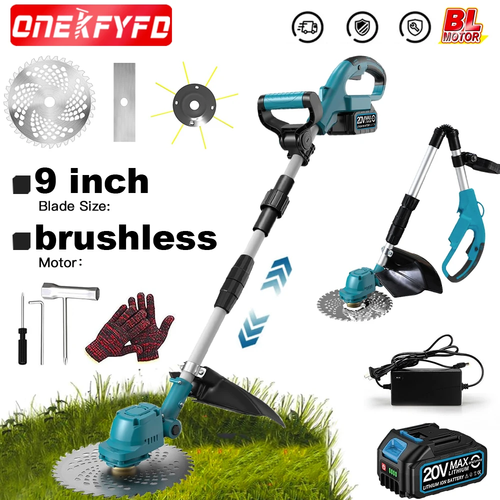 9 INCH Brushless Electric Lawn Mower Cordless Grass Trimmer Foldable Adjustable Garden Weeding Tools for Makita 18V Battery
9 INCH Brushless Electric Lawn Mower Cordless Grass Trimmer Foldable Adjustable Garden Weeding Tools for Makita 18V Battery