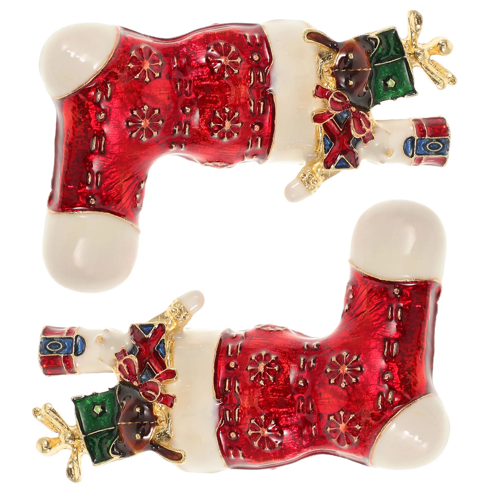2pcs Christmas Boot Brooches Cute Bridesmaid Jewelry Lightweight Durable Party Accessories Christmas Woman Breastpin
2pcs Christmas Boot Brooches Cute Bridesmaid Jewelry Lightweight Durable Party Accessories Christmas Woman Breastpin