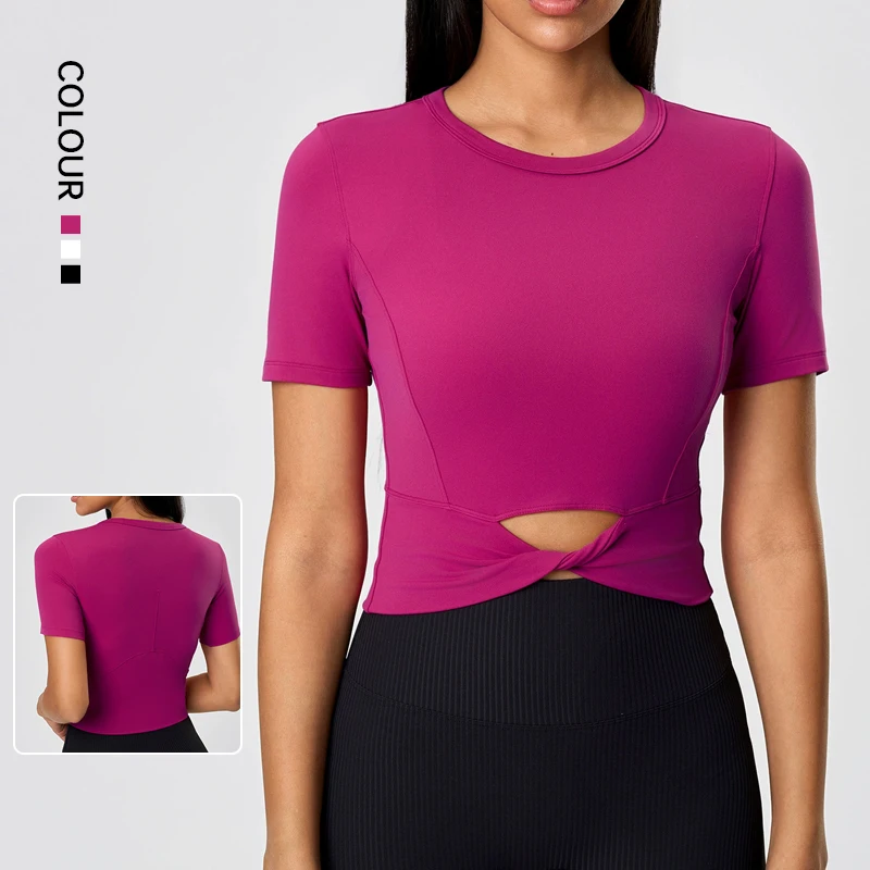 SHINBENE Women's Sexy Crew Neck Crop Tops No Padded Slim Fit Twist Workout Short Sleeve T-Shirt
SHINBENE Women's Sexy Crew Neck Crop Tops No Padded Slim Fit Twist Workout Short Sleeve T-Shirt