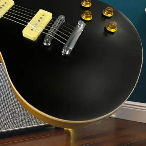 LPQW Matte Black Finish P90 Single Coil Pickups Electric Guitar DualBlock Fretboard Inlay Blues Rock Electric Guitar