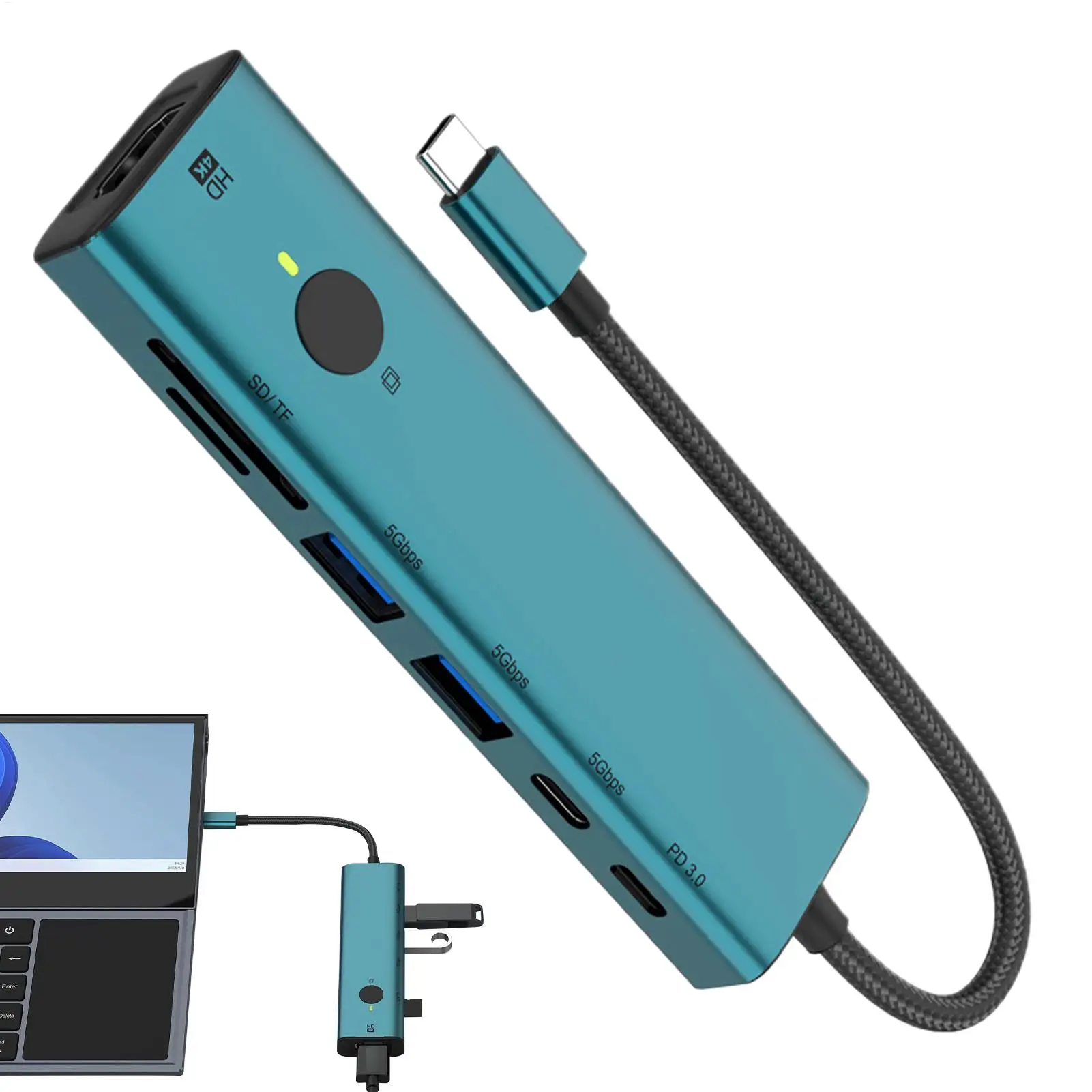 Multiport USB Hub USB3.0 Adapter 7 Ports 4K Portable Splitter With Sleep Screen Function 5Gbps Transfer For Desktop Computer PC
Multiport USB Hub USB3.0 Adapter 7 Ports 4K Portable Splitter With Sleep Screen Function 5Gbps Transfer For Desktop Computer PC