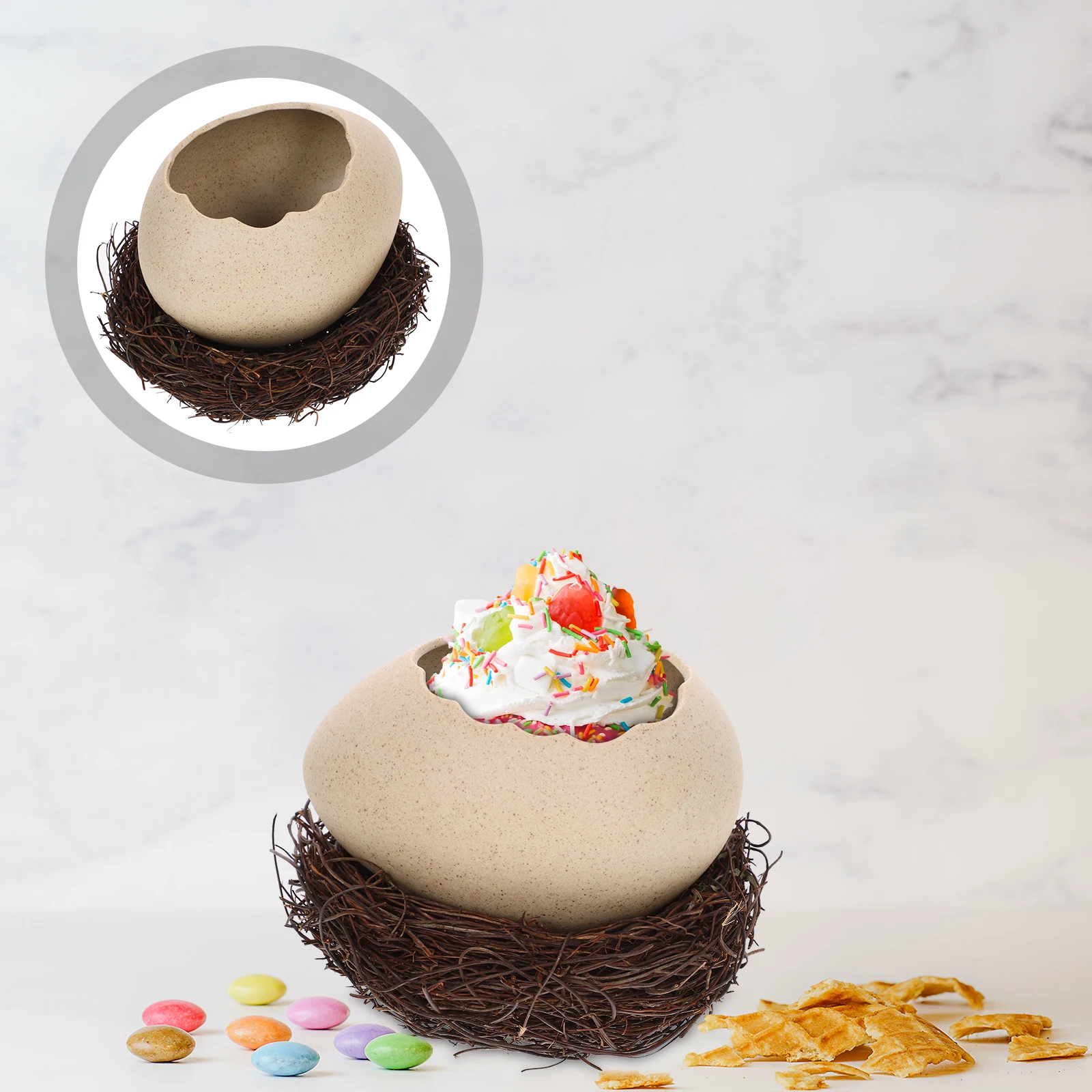 Creative Shaped Dessert Bowl Bird Nest Design Large Capacity Ceramic Serving Bowl Household Food Storage Tray Kitchen
Creative Shaped Dessert Bowl Bird Nest Design Large Capacity Ceramic Serving Bowl Household Food Storage Tray Kitchen