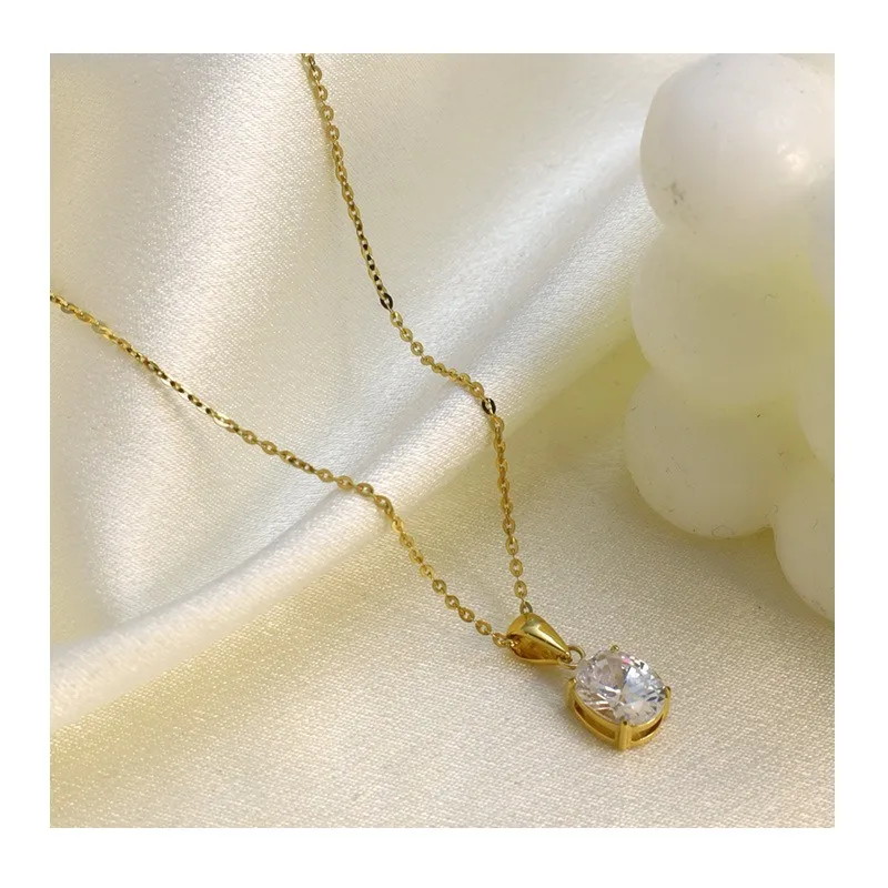 Popular Stainless Steel Oval Zircon Pendant Necklace Gold Non-Fading Light Luxury Premium Sense Clavicle Chain
Popular Stainless Steel Oval Zircon Pendant Necklace Gold Non-Fading Light Luxury Premium Sense Clavicle Chain