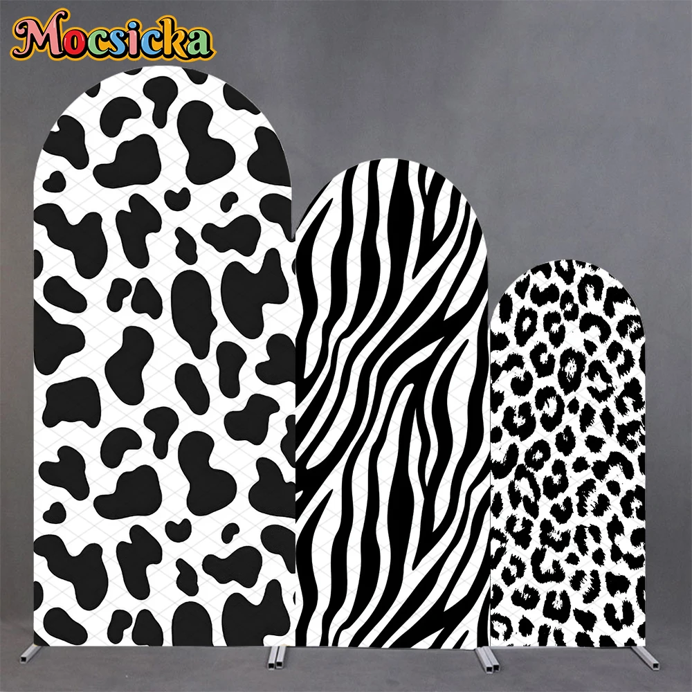 Mocsicka Black White Arch Background Cover Children Birthday Photo Arched Backdrop Cow Texture Stripe Party Decoration Photocall
Mocsicka Black White Arch Background Cover Children Birthday Photo Arched Backdrop Cow Texture Stripe Party Decoration Photocall