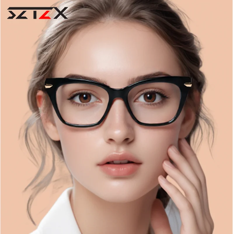 Новые очки SZTZX с большой оправой TR90, изысканная оправа «кошачий глаз», защита от синего света, модные женские очки для коррекции близорукости, индивидуальные очки для чтения по рецепту
Новые очки SZTZX с большой оправой TR90, изысканная оправа «кошачий глаз», защита от синего света, модные женские очки для коррекции близорукости, индивидуальные очки для чтения по рецепту