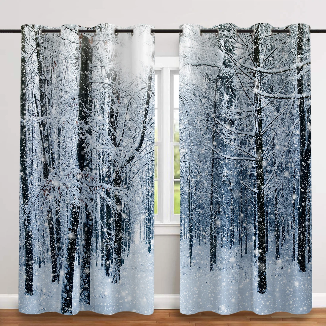 2 Pcs/set Snow Forest Thickened Cloth Curtain Nordic Window Blackout Curtains for Bedroom and Living Room
2 Pcs/set Snow Forest Thickened Cloth Curtain Nordic Window Blackout Curtains for Bedroom and Living Room
