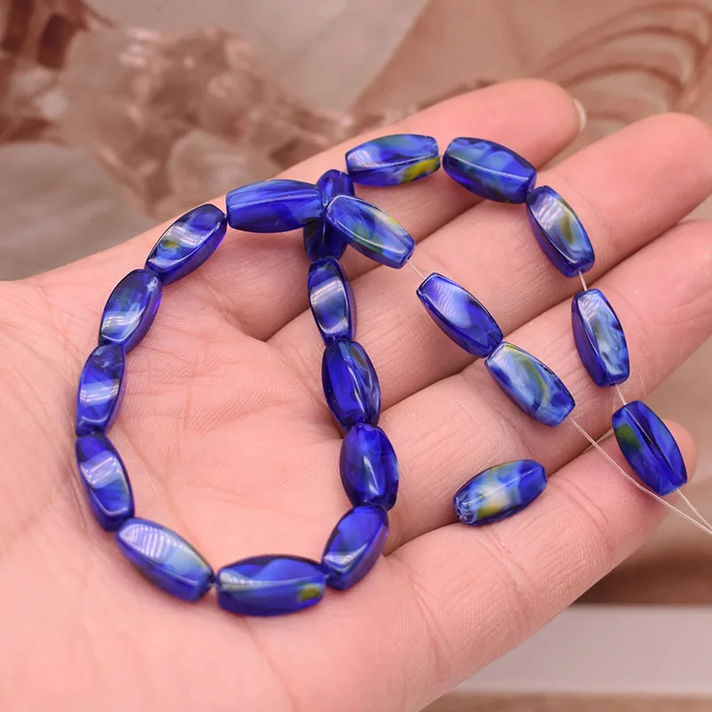 5.5x13.5mm Blue Stripe Lampwork Glass Beads Rounded Square Shape Loose Beads For Jewelry Making Bracelet
5.5x13.5mm Blue Stripe Lampwork Glass Beads Rounded Square Shape Loose Beads For Jewelry Making Bracelet