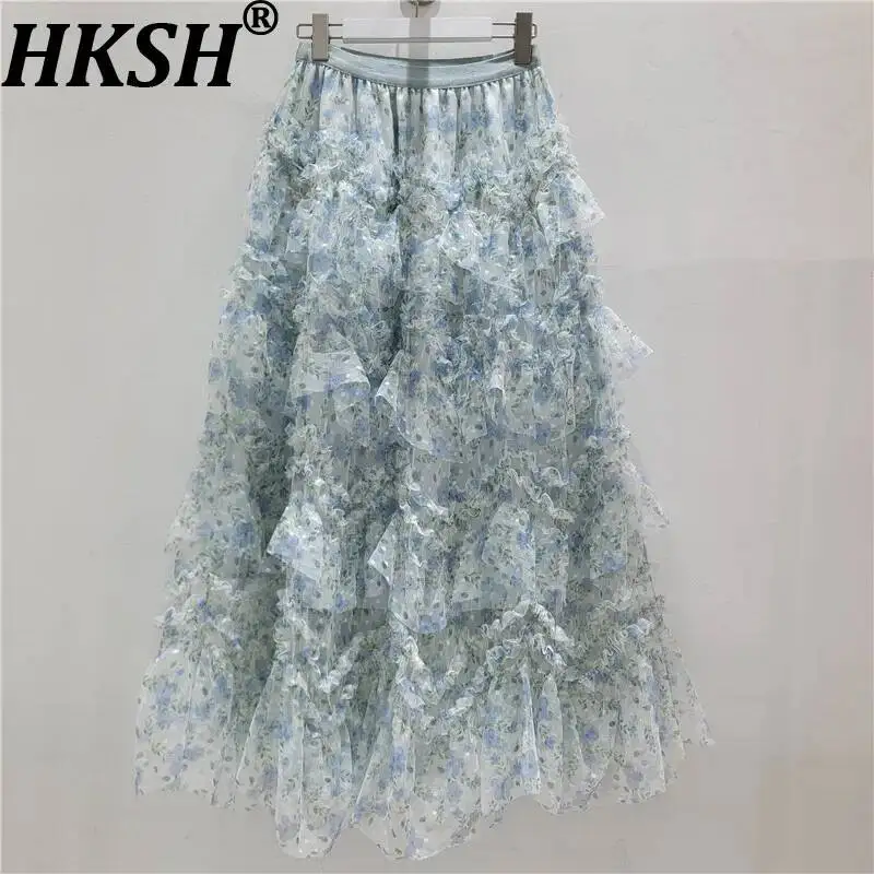 HKSH Women Skirt Floral Printed Multi-layer Ruffled Pleated Elastic Waisted Versatile Elegant Casual Sweet Skirts Summer HK23209
HKSH Women Skirt Floral Printed Multi-layer Ruffled Pleated Elastic Waisted Versatile Elegant Casual Sweet Skirts Summer HK23209